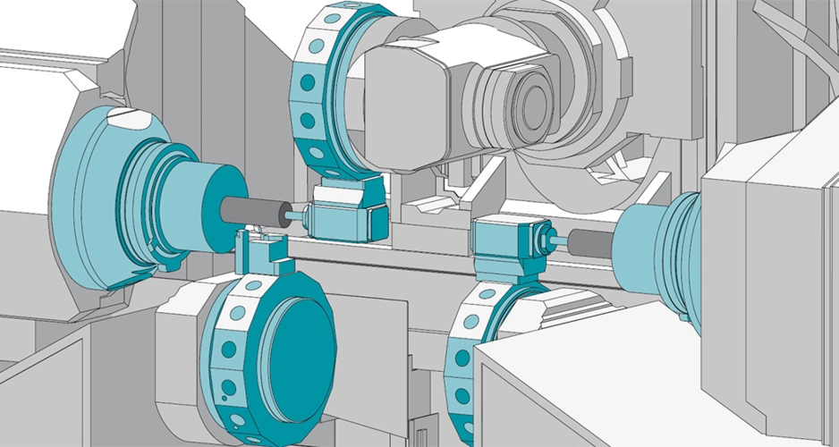 Simultane Innenbearbeitung an der Haupt- und Gegenspindel