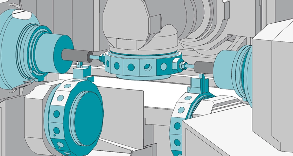 Bearbeiten von Werkstücken mit bis zu 4 Werkzeugen zeitgleich